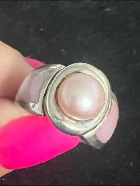 Sterling Silver Pink Pearl Ring - Women's Jewelry